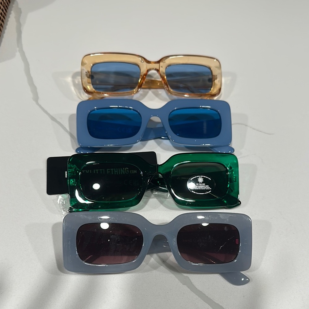 PrettyLittleThing Multicolor Rectangular Sunglasses Set - Picture 2 of 6
